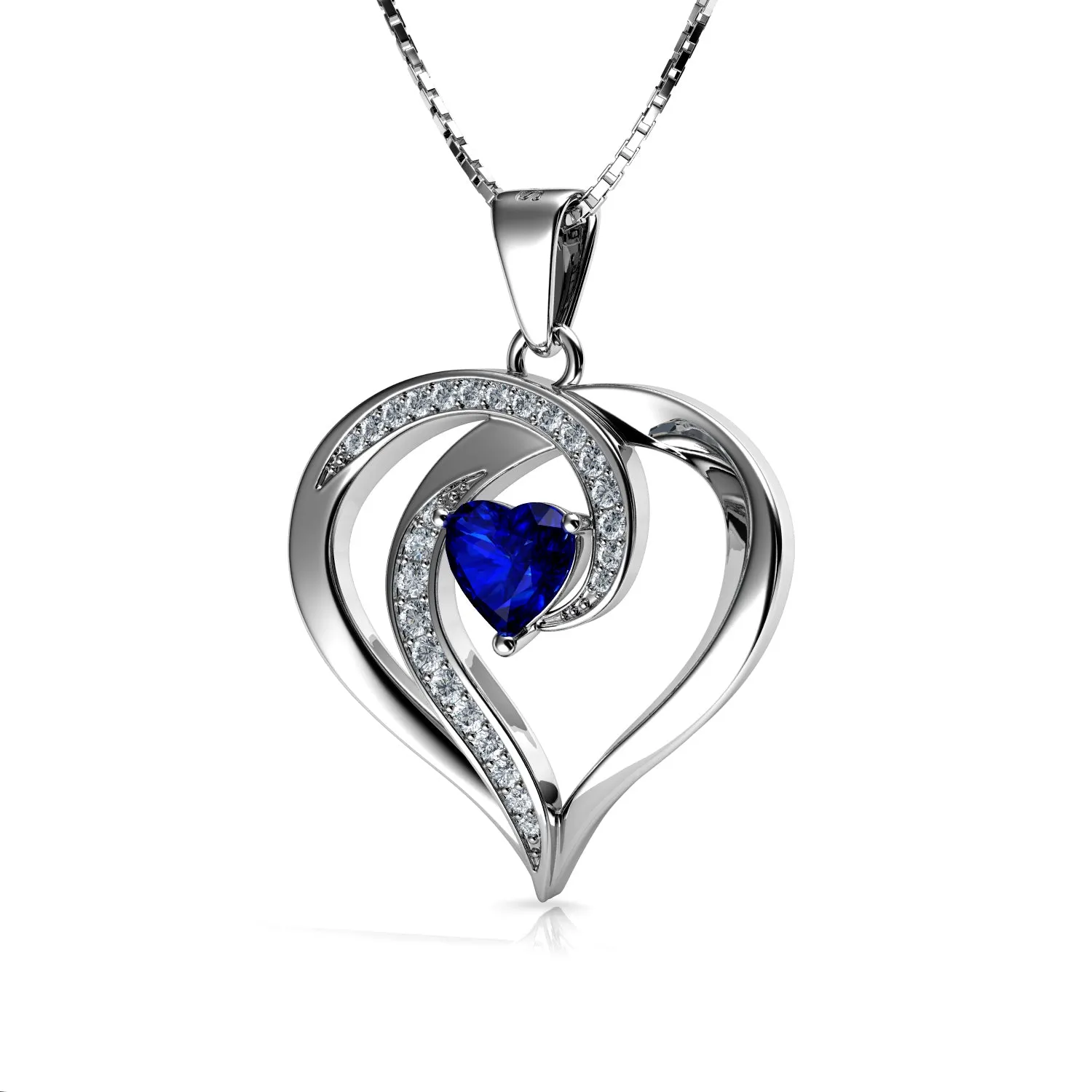 DEPHINI - Elegant blue necklace for Women 925 sterling silver pendant