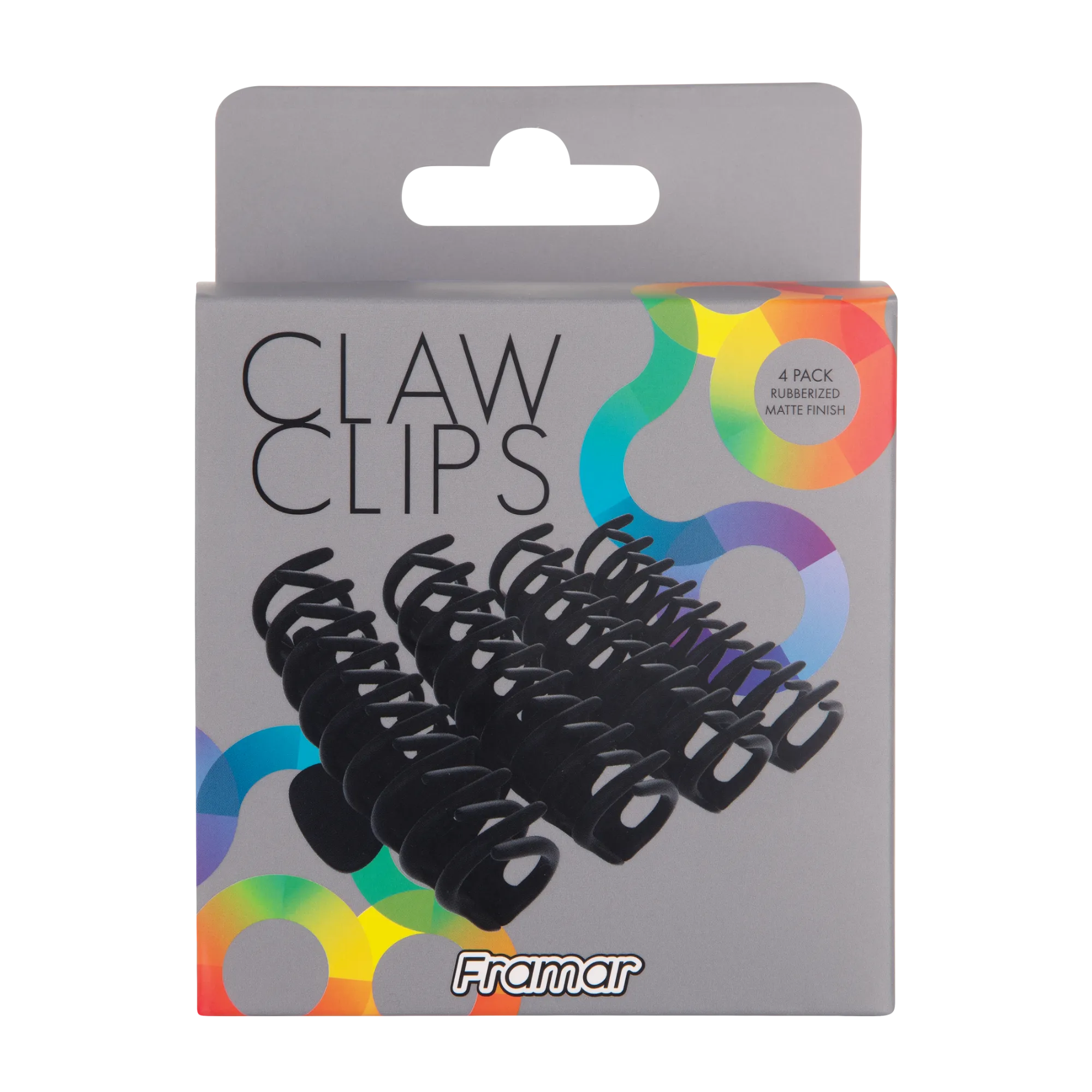 Framar Claw Clips Black Pack of 4