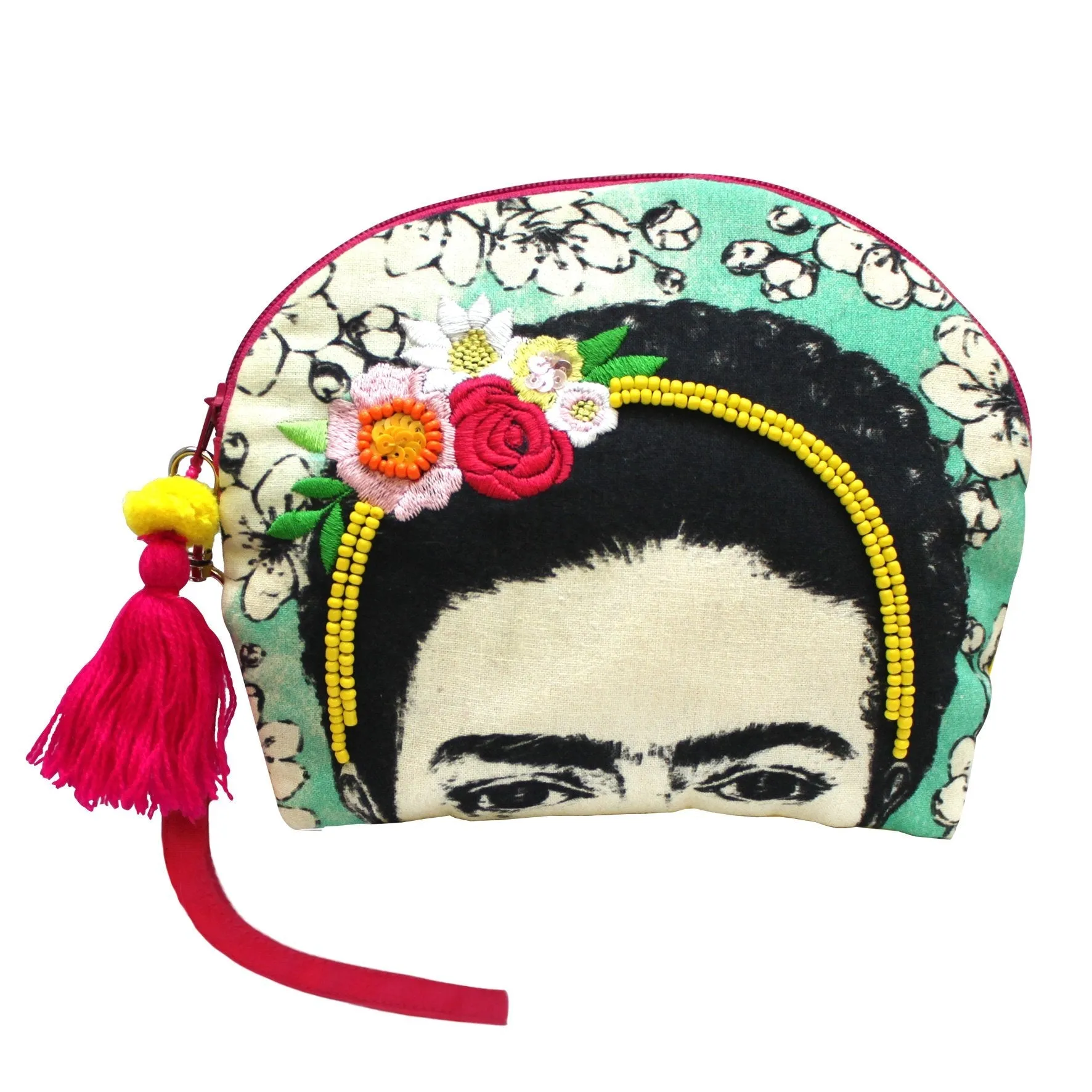 Frida Kahlo  Embroidered Make Up Bag