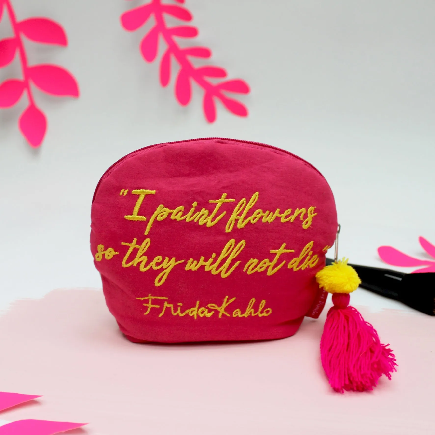 Frida Kahlo  Embroidered Make Up Bag