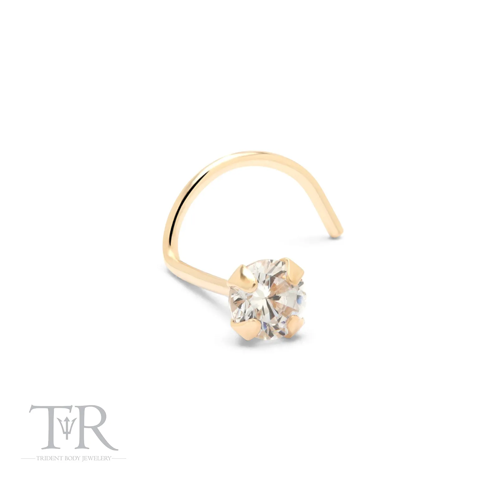 Genuine Diamond Yellow Gold 14kt Nose Stud