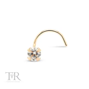 Genuine Diamond Yellow Gold 14kt Nose Stud