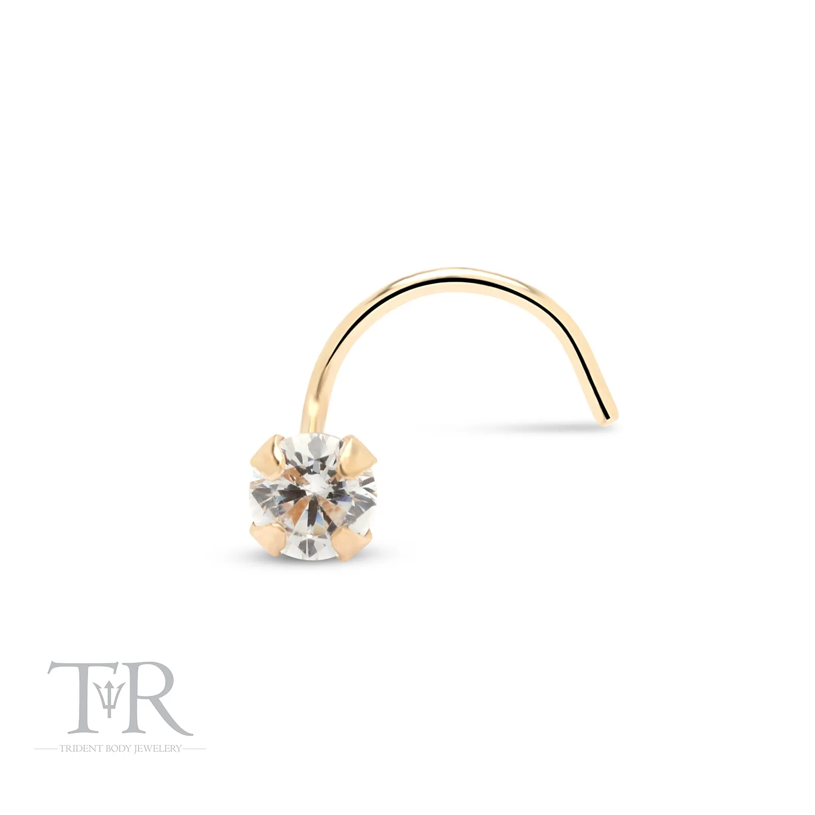 Genuine Diamond Yellow Gold 14kt Nose Stud