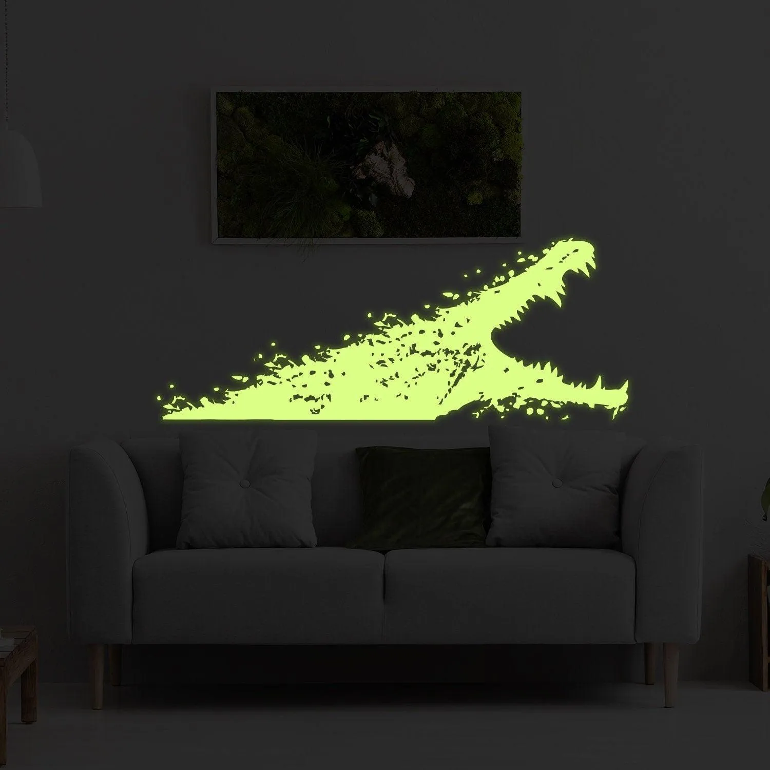 Glow In Dark Aligator Wall Sticker - Night Glowing Gator Vinyl Decal