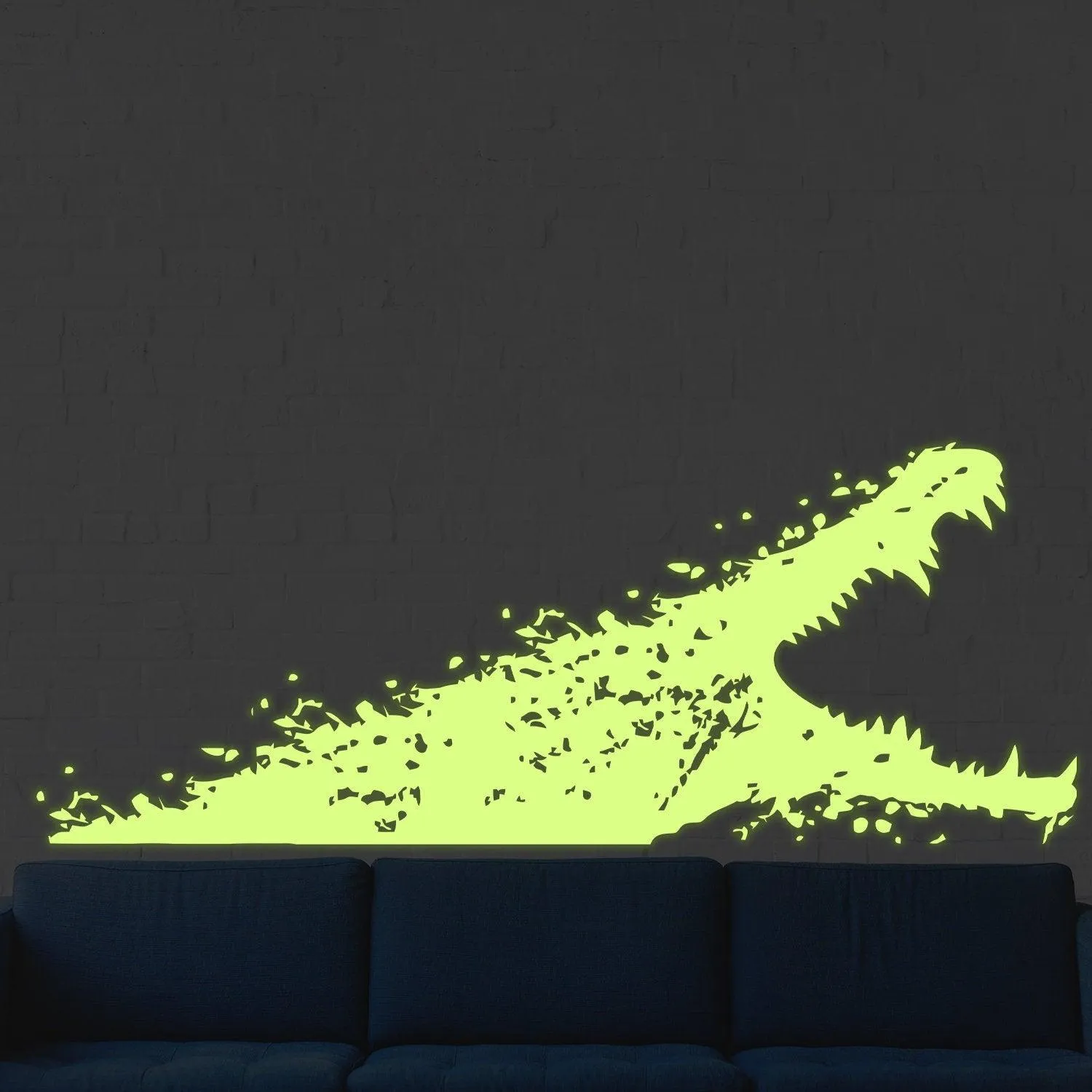 Glow In Dark Aligator Wall Sticker - Night Glowing Gator Vinyl Decal