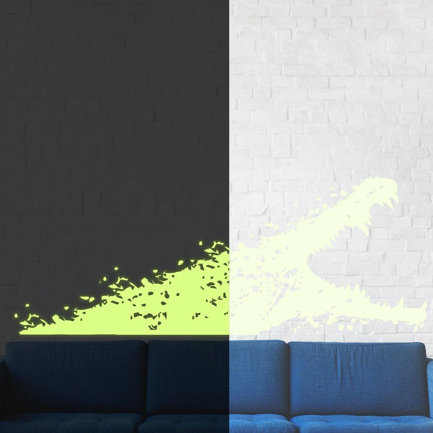 Glow In Dark Aligator Wall Sticker - Night Glowing Gator Vinyl Decal