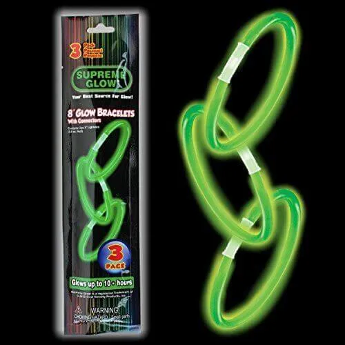 Green 3 pack 9" Glow Bracelets