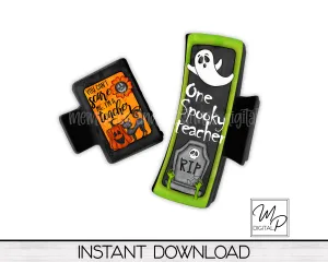 Halloween Teacher Hair Clip PNG Sublimation Design, Digital Download