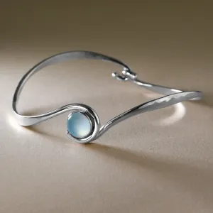 Handmade Chalcedony Bracelet In Silver