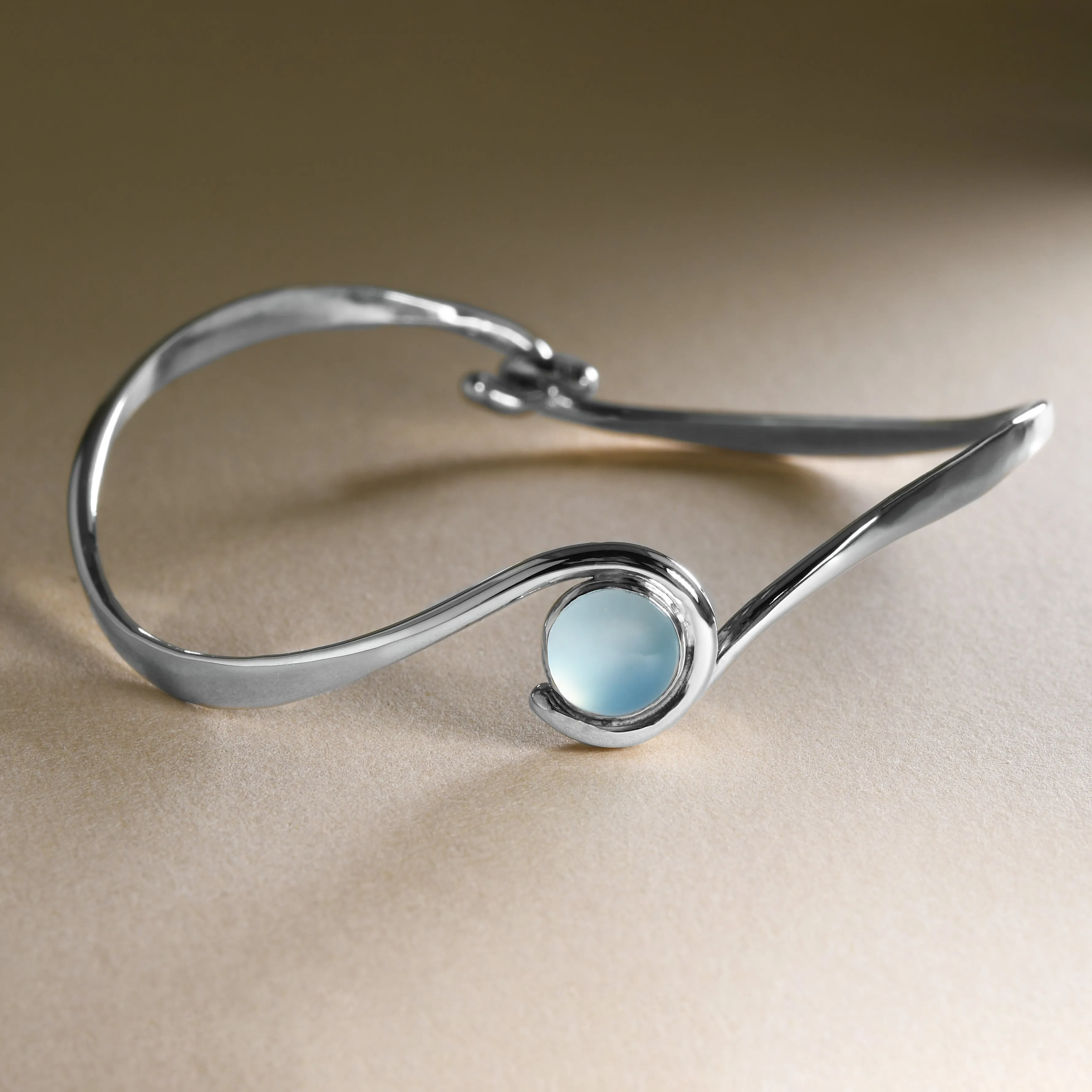 Handmade Chalcedony Bracelet In Silver