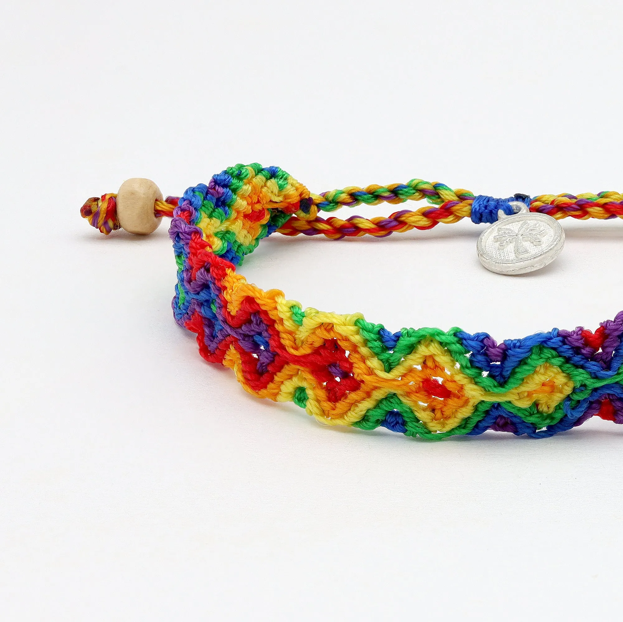 Just Like Us Pride Leme Surf Bracelet Rainbow Edition