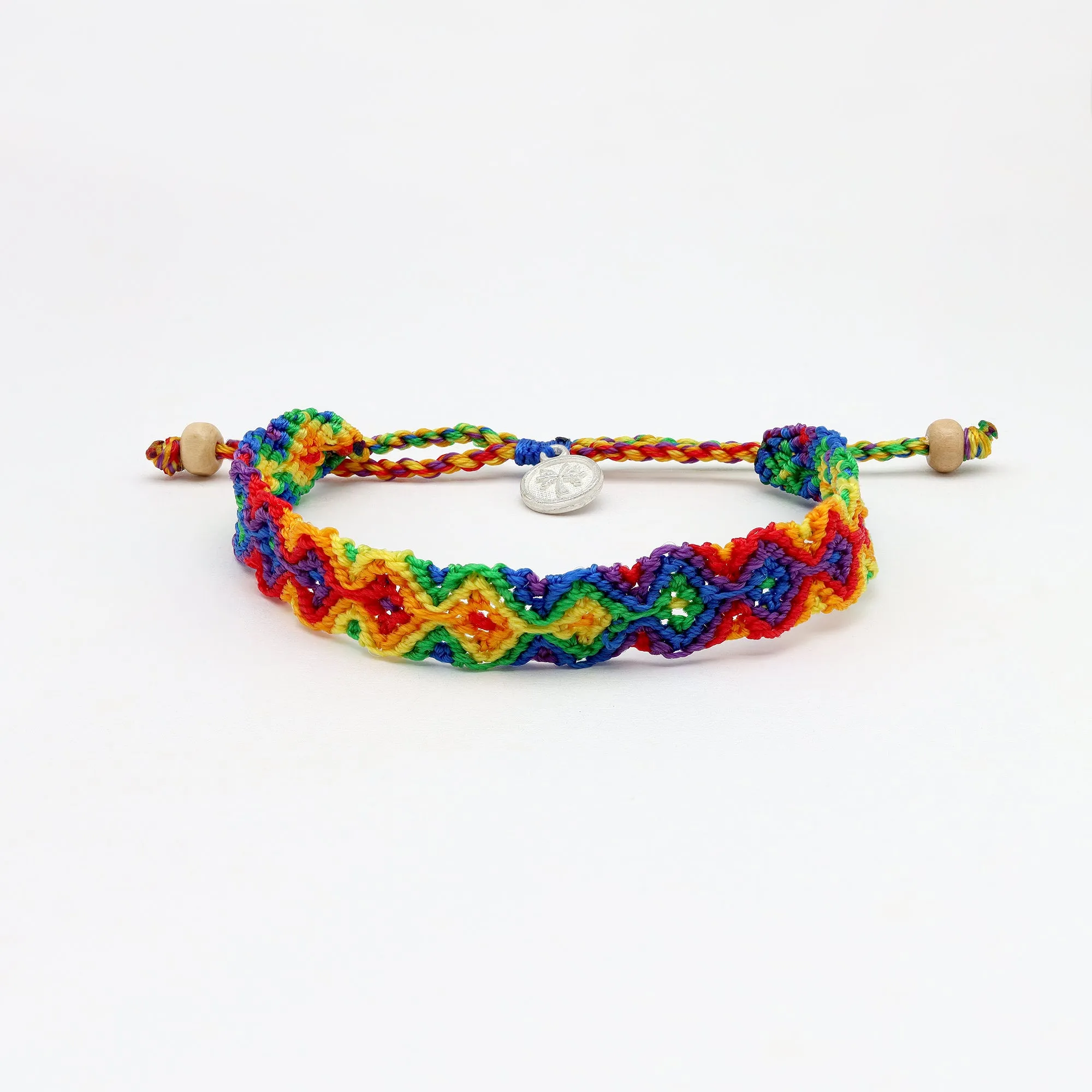 Just Like Us Pride Leme Surf Bracelet Rainbow Edition