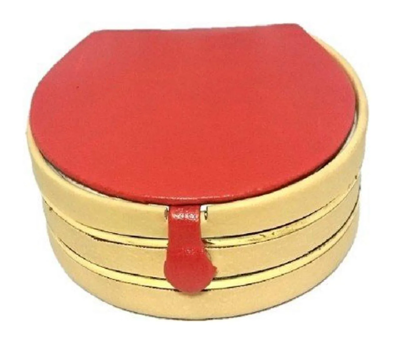 Kuber Industries Wooden Bangle Box For Women|Small Round Bangle Organizer (Maroon)