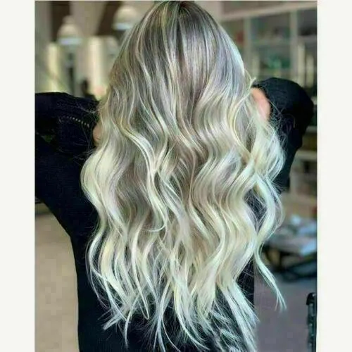 Luxury Balayage Highlight Light Ash Platinum Blonde 100% Human Hair Swiss 13x4 Lace Front Glueless Wig U-Part, 360 or Full Lace Upgrade Available