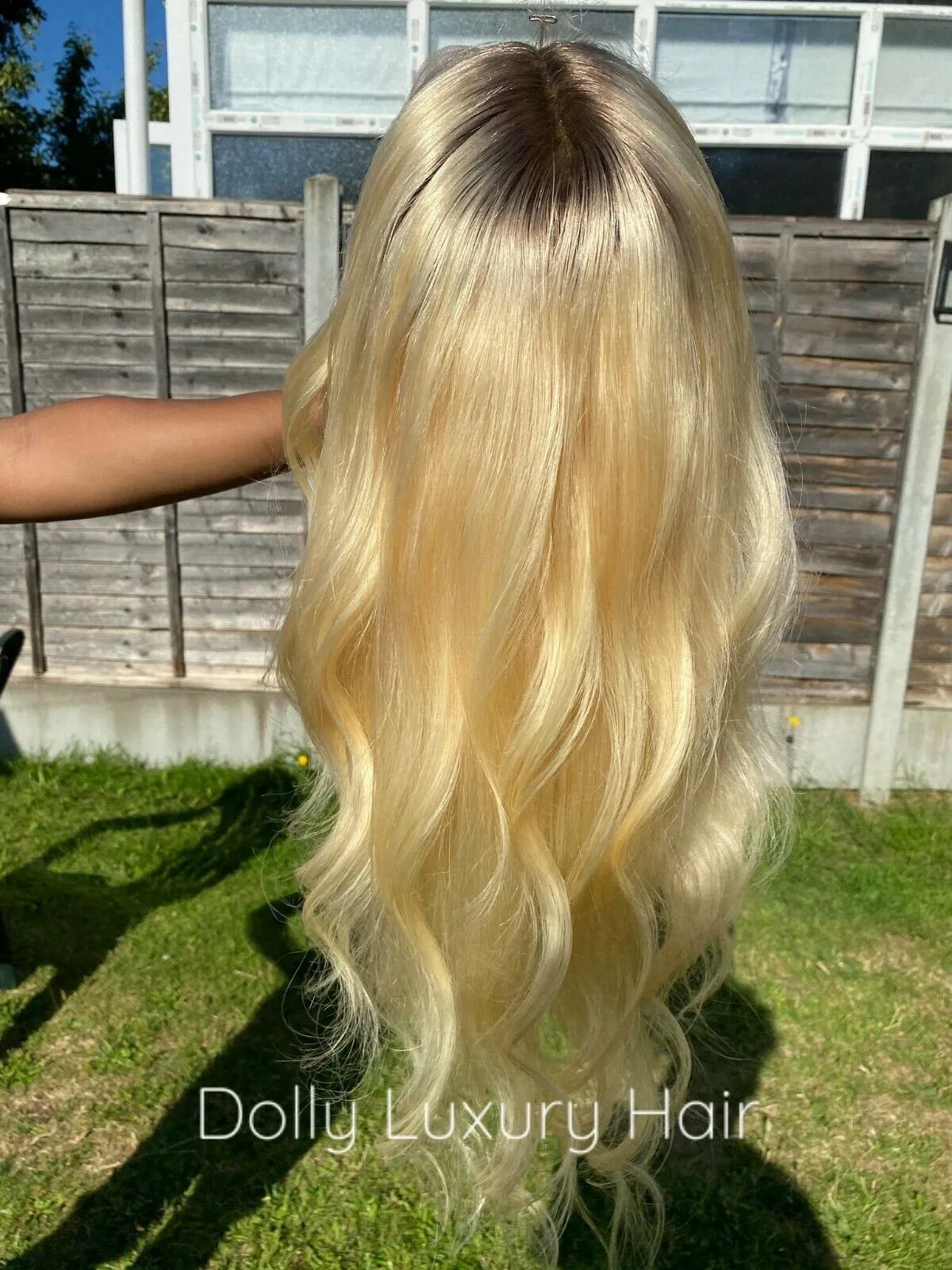 Luxury Platinum Blonde Dark Roots 100% Human Hair Swiss 13x4 Lace Front Glueless Wig U-Part, 360 or Full Lace Upgrade Available