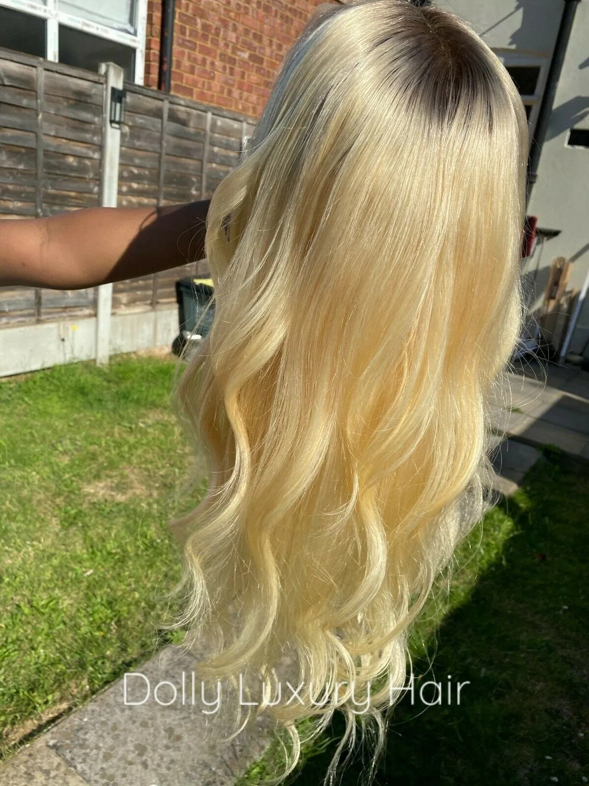 Luxury Platinum Blonde Dark Roots 100% Human Hair Swiss 13x4 Lace Front Glueless Wig U-Part, 360 or Full Lace Upgrade Available