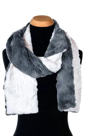 Men's Classic Scarf - Two-Tone, Cuddly Faux Fur in Ivory  Combinations