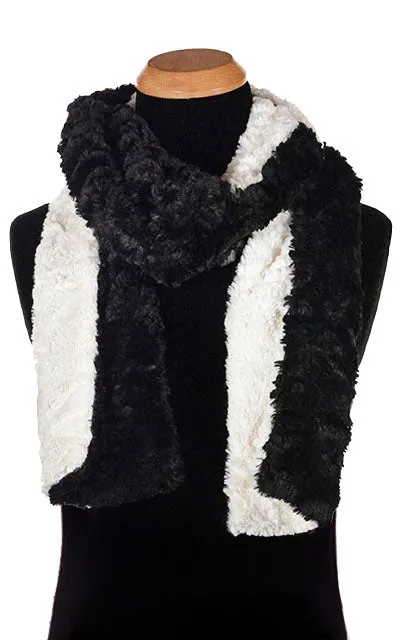 Men's Classic Scarf - Two-Tone, Cuddly Faux Fur in Ivory  Combinations