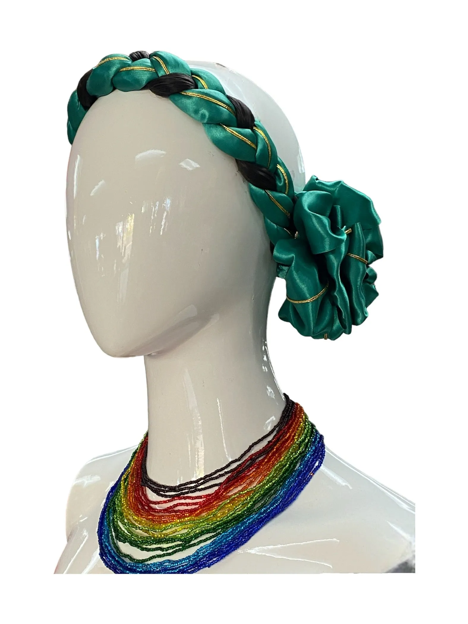 Mexican Braided Headpiece with Faux Hair