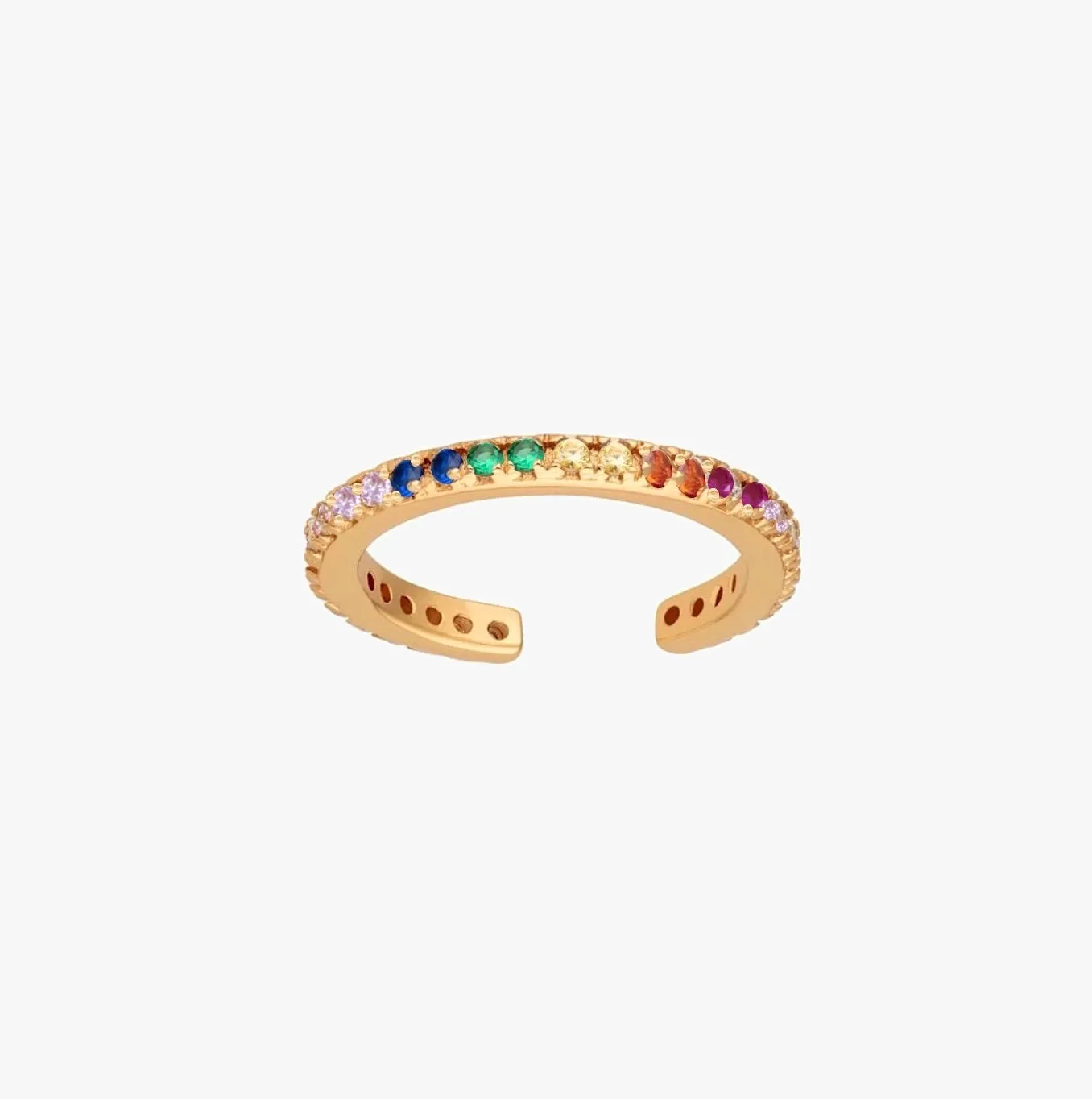 Mini Rainbow Pave Ear Cuff