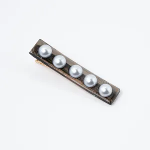 Mocha Pearl Bar Hair Clip