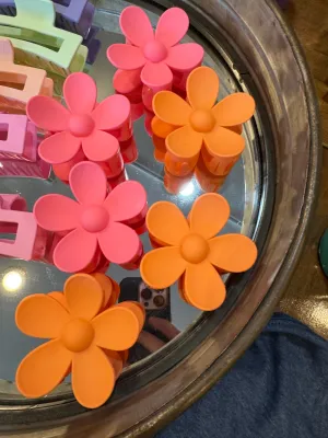 Neon Flower Clips