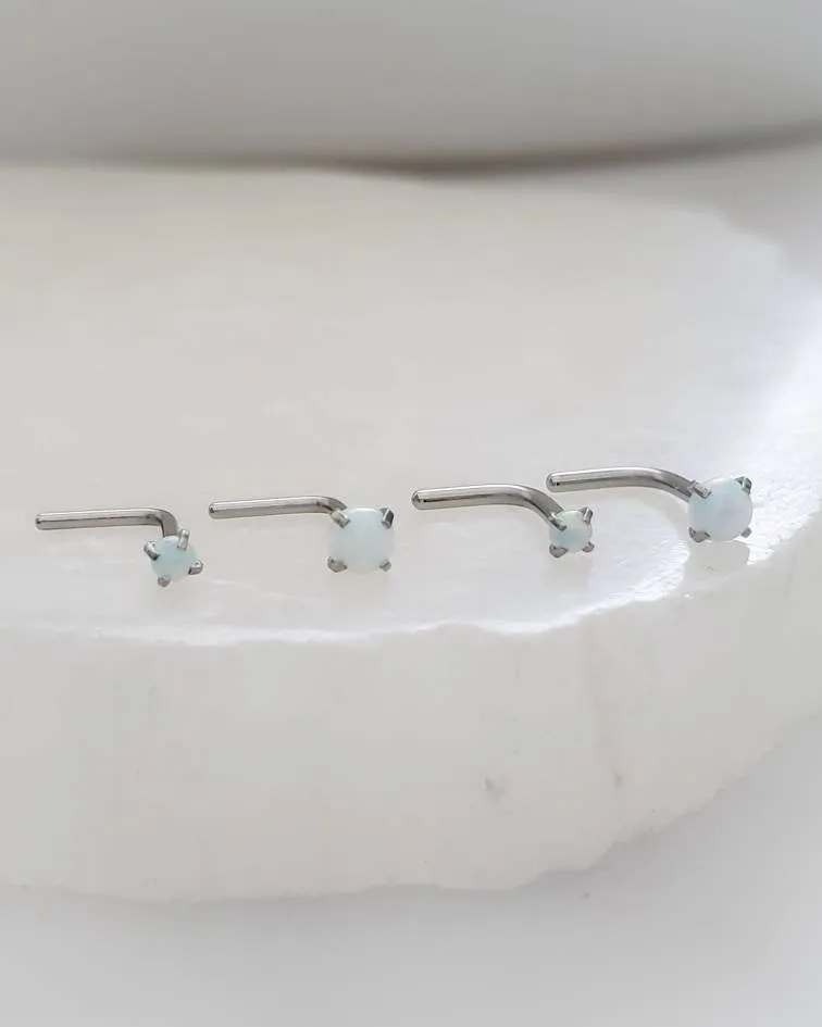 Opal L-Bend Nose Stud