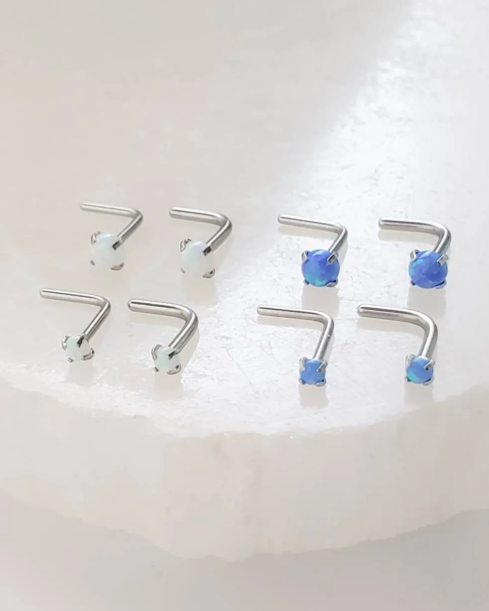 Opal L-Bend Nose Stud