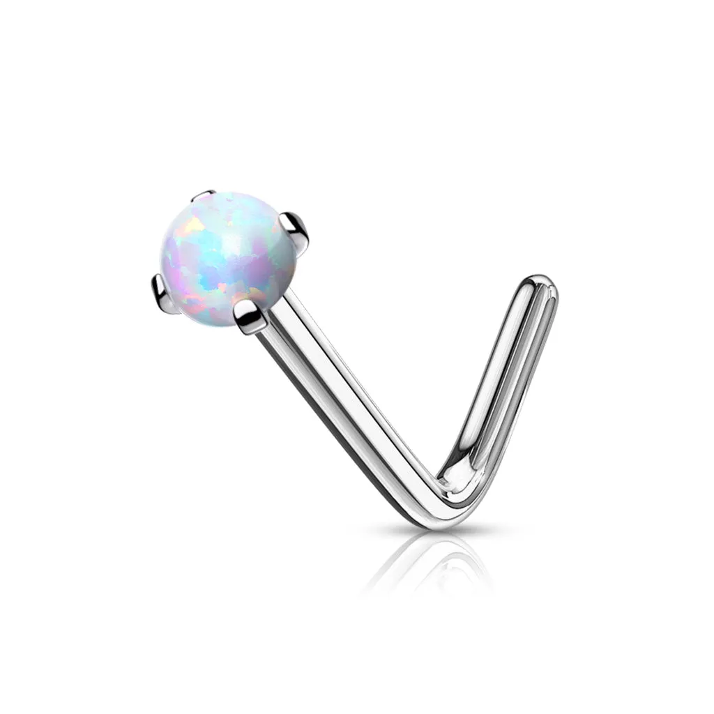 Opal L-Bend Nose Stud