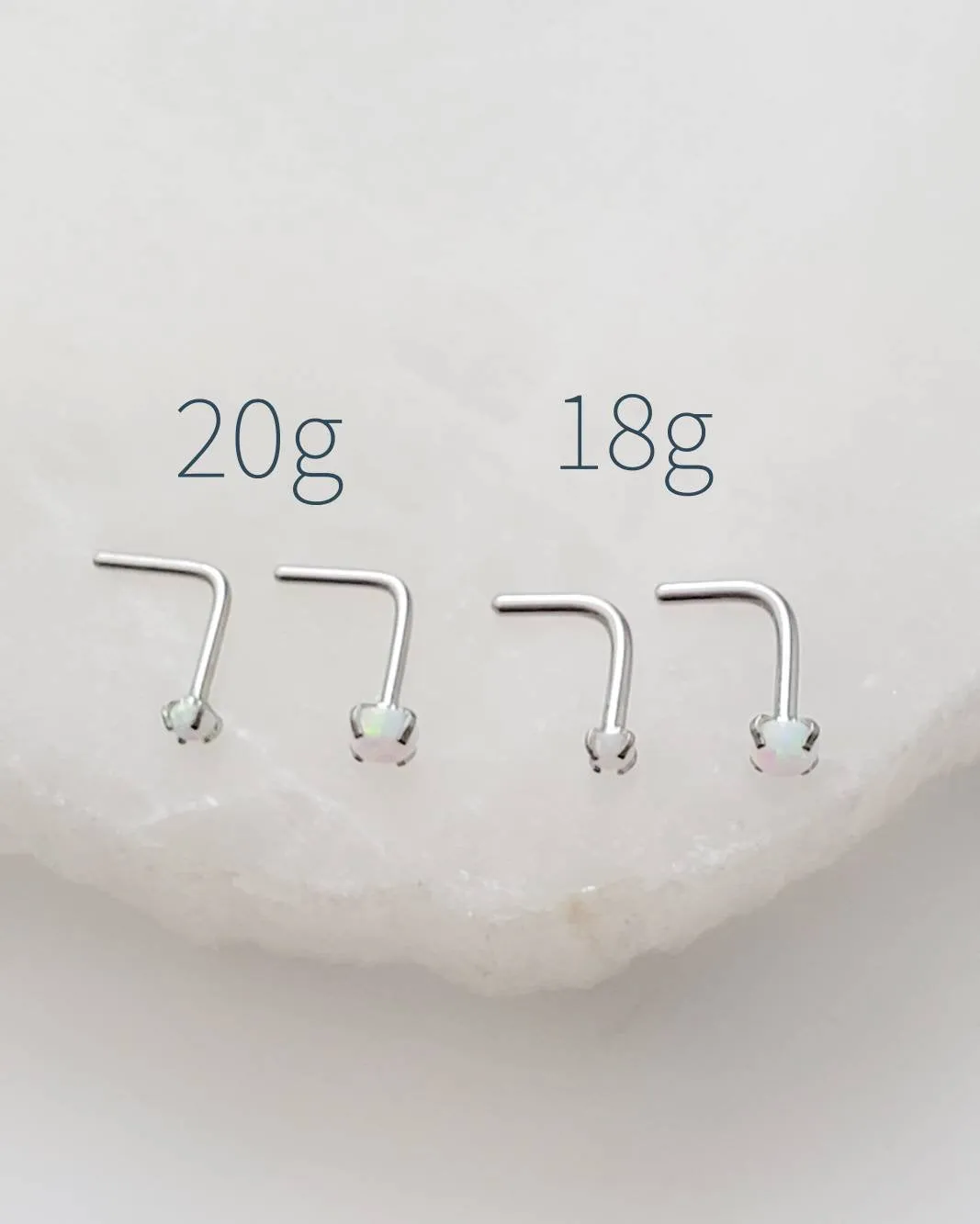 Opal L-Bend Nose Stud