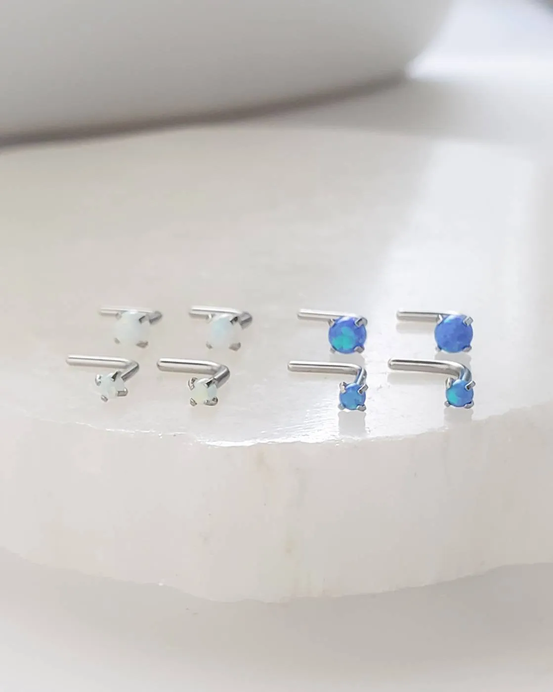 Opal L-Bend Nose Stud