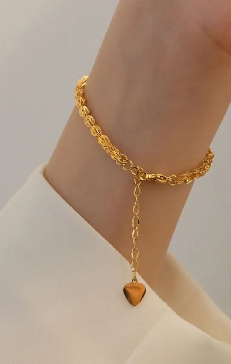 Petal Drop Pendant Bracelet in Gold