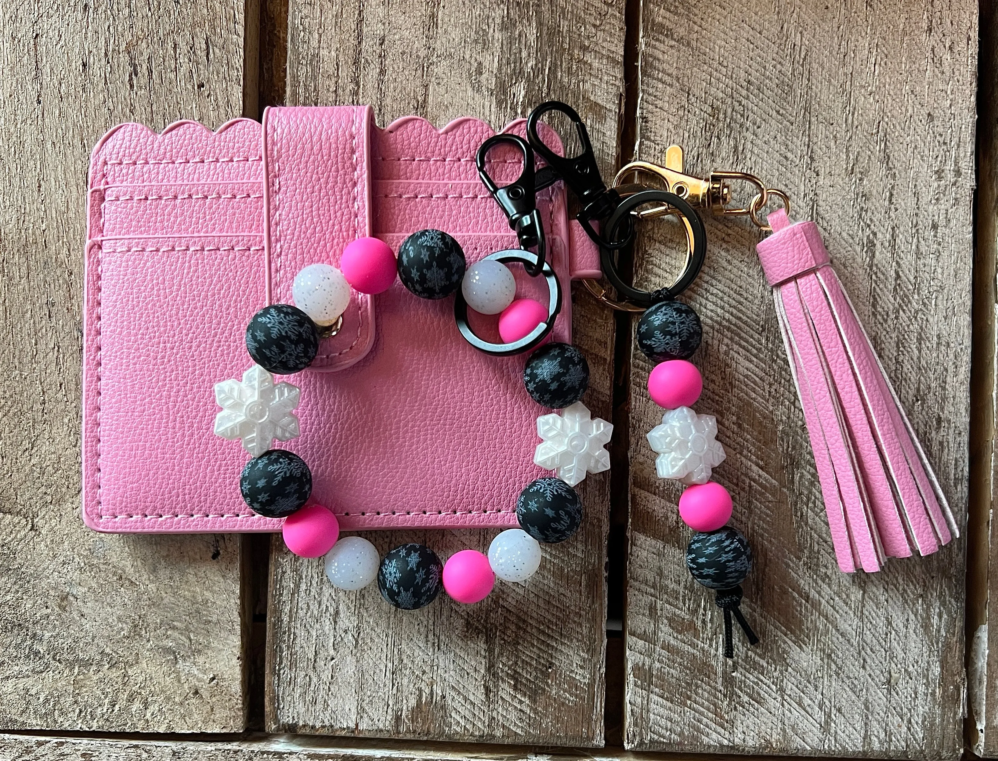 Pink and Black Snowflake Wallet Bundle