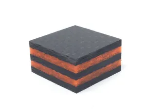 Ring Blank- Double ORANGE Glow Core Carbon Fiber 5/8" x 1.25" x 1.25" CarbonWaves