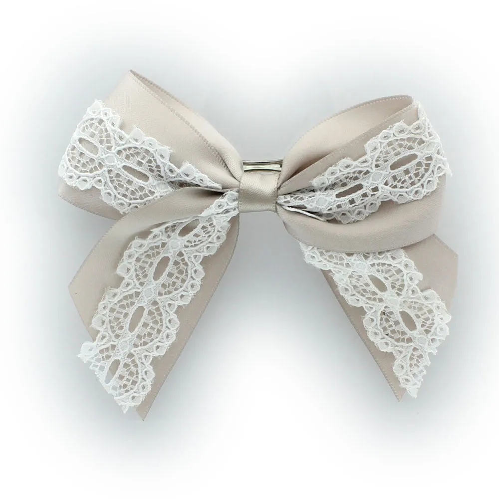 Satin/Lace Sailor Hair-Bow