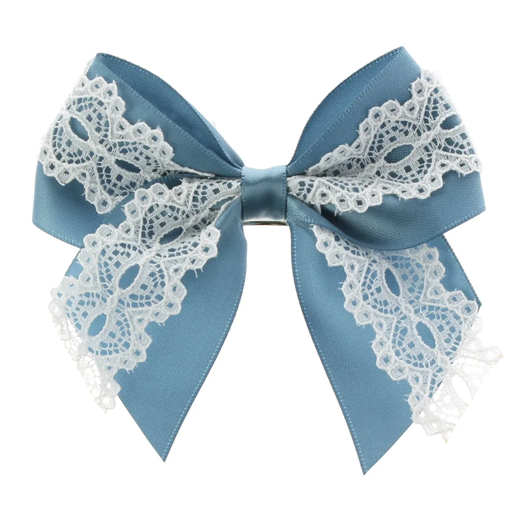 Satin/Lace Sailor Hair-Bow