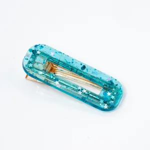 Soft Turquoise Rectangular Hair Clip