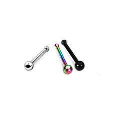 Stainless Steel Nose Pin Titanium Plated Tiny Barbell