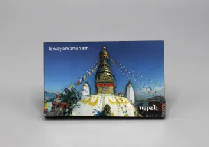 Swayambhunath Carved Wooden Fridge Magnet