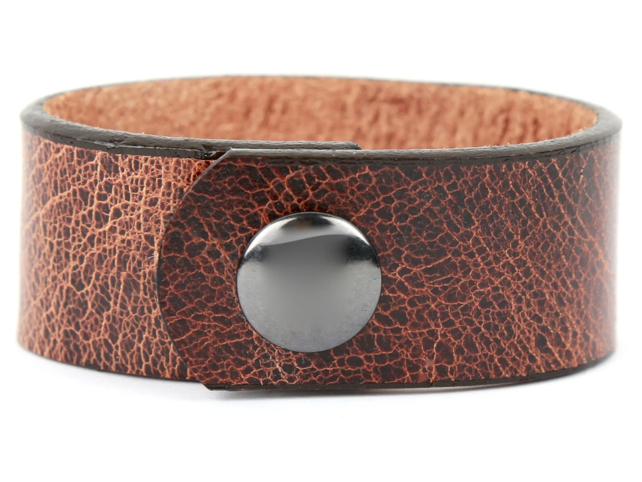 Textured Light Brown Leather Wristband