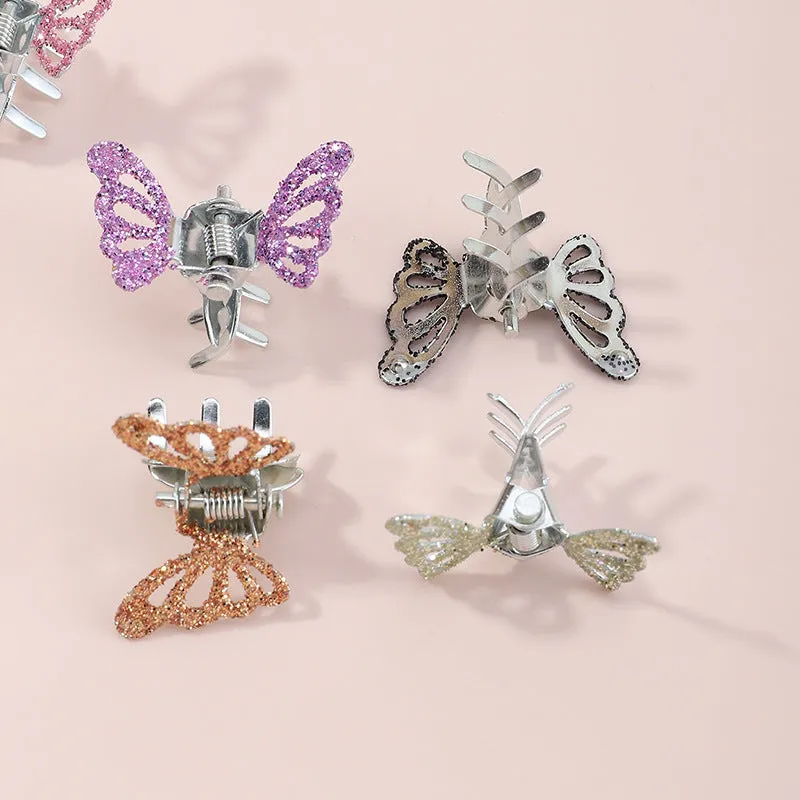 Tia Glitter Butterfly Metal Hair Clips (Pack of 8)