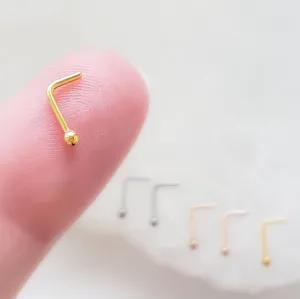 Tiny Ball L Bend Nose Stud