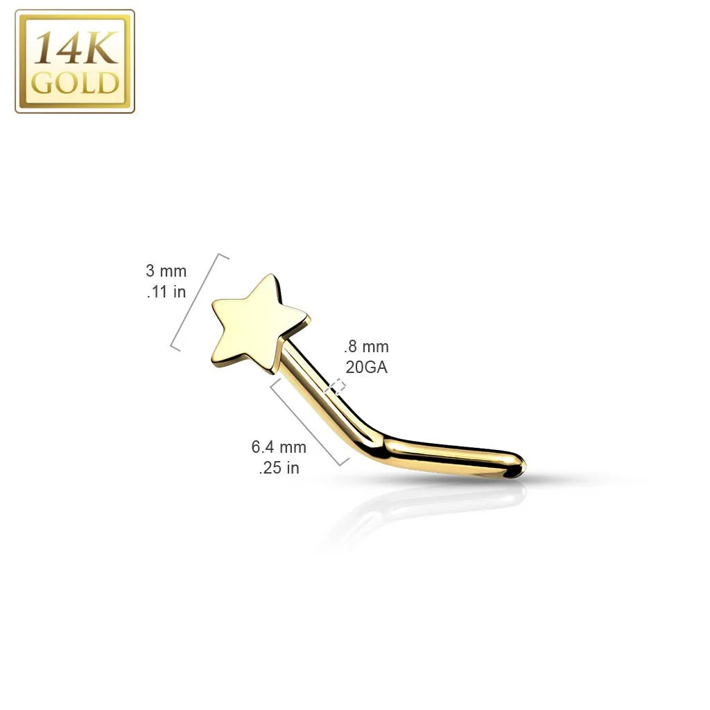 Tiny Star 14K Gold Nose Stud