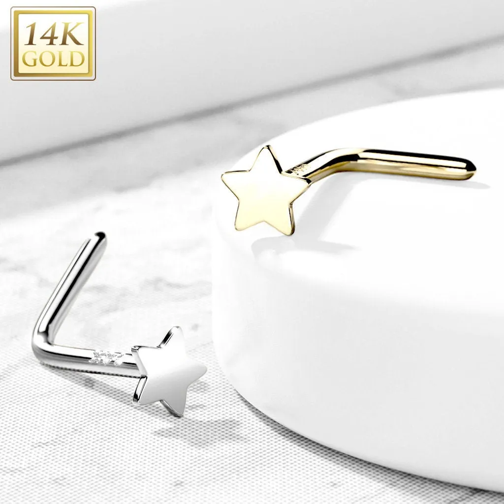 Tiny Star 14K Gold Nose Stud