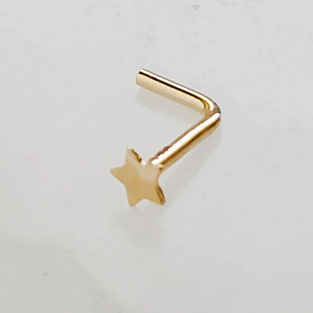 Tiny Star 14K Gold Nose Stud