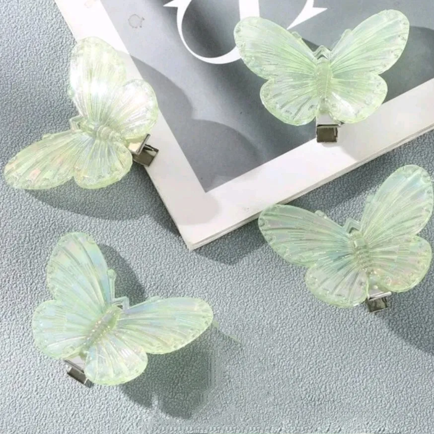 Transparent Butterfly Hair Clips (Pack of 4)