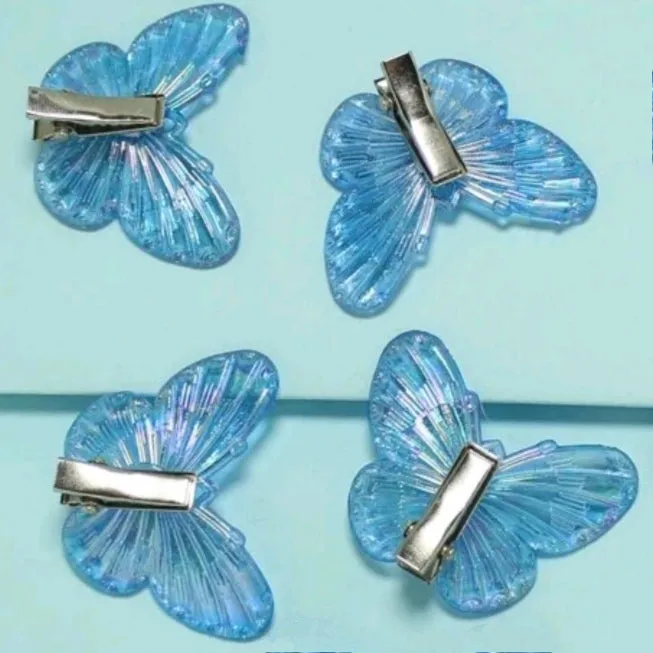 Transparent Butterfly Hair Clips (Pack of 4)