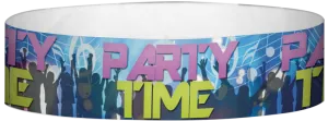 Tyvek® 3/4" x 10" Party Time Club pattern wristbands