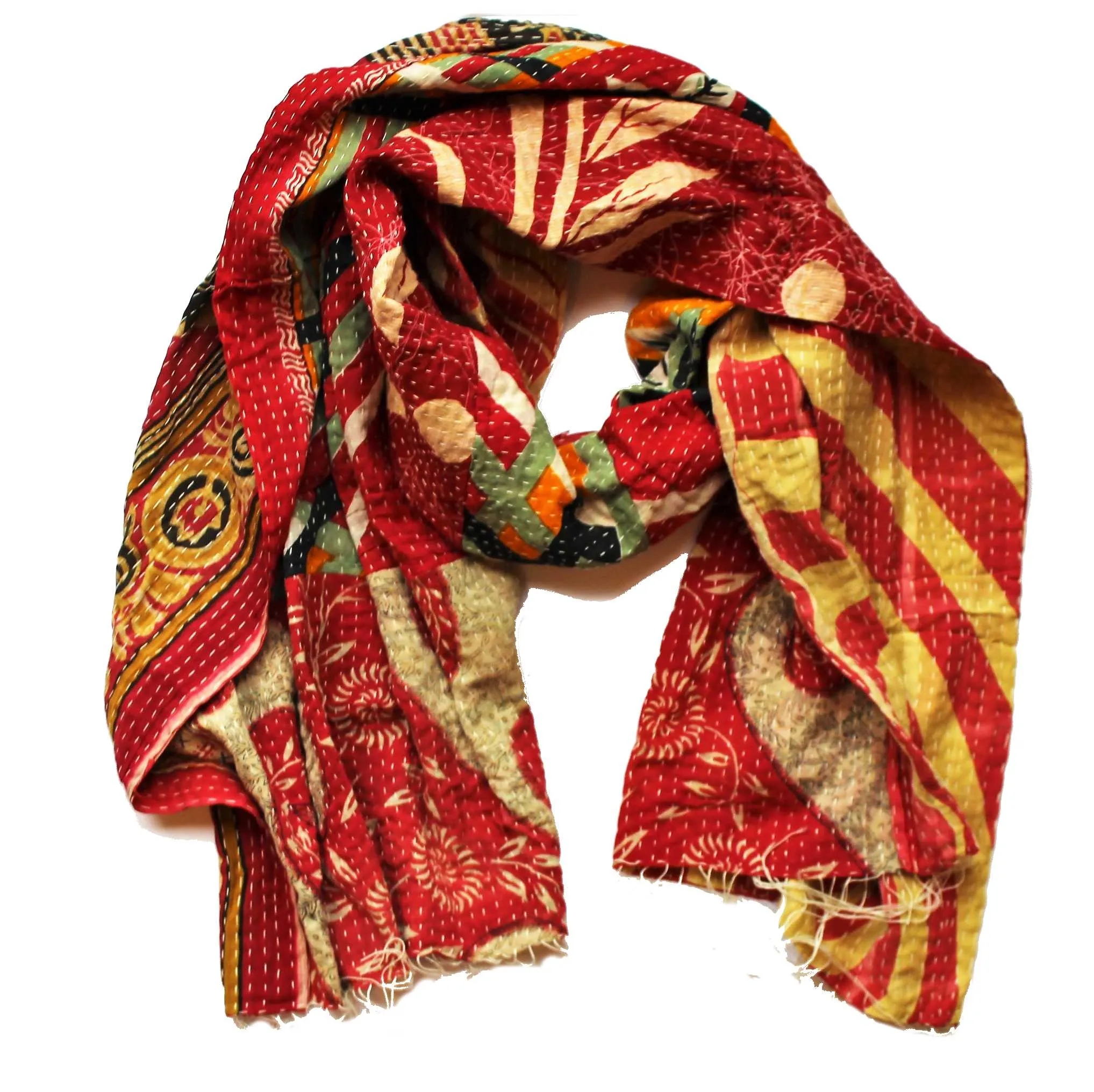 Vintage Kantha Stitch Patterned Scarves - Lucky Dip