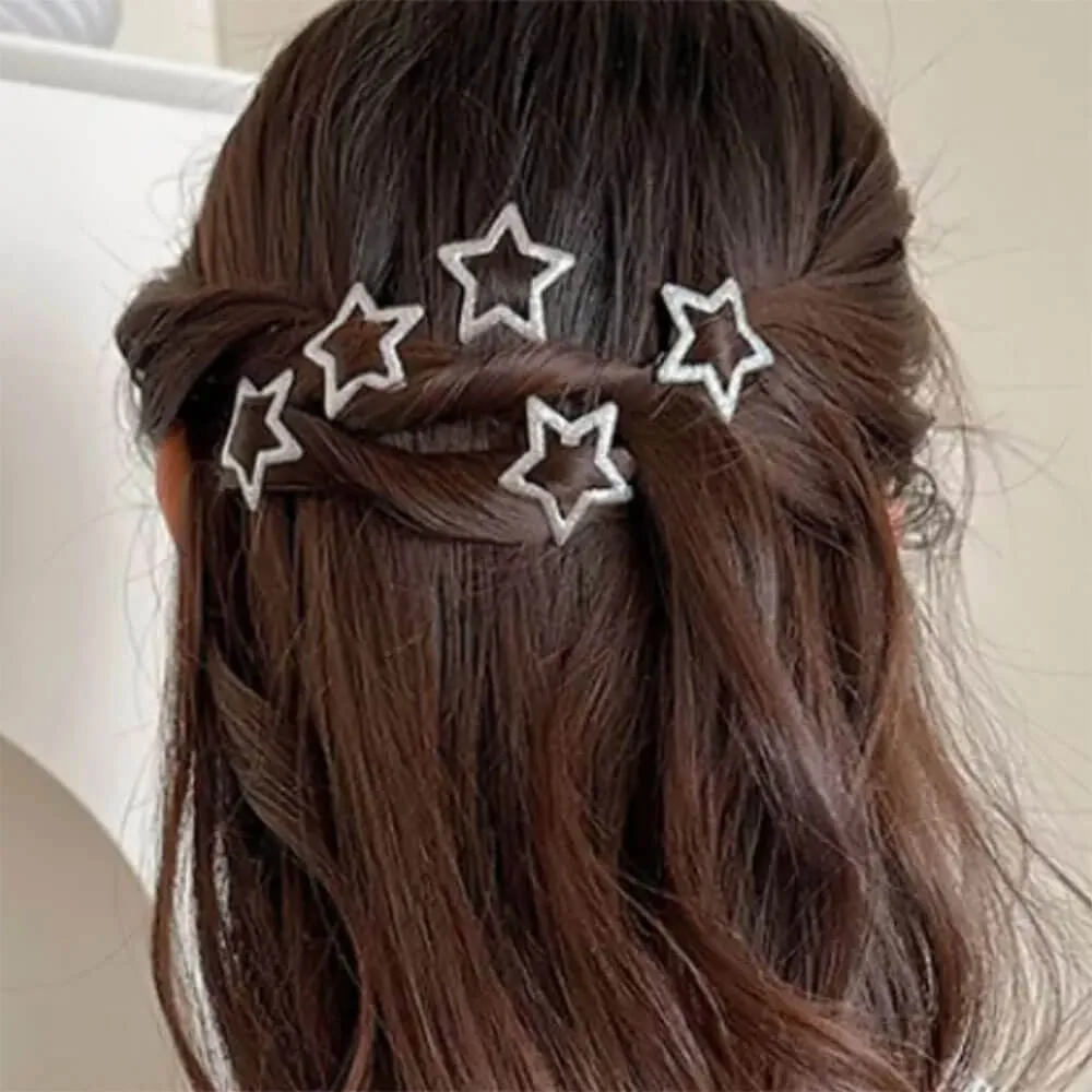 Y2K Glitter Star Hair Clips